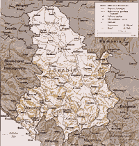 Small map of Yugoslavia with the location of Cerjanska pecina (gif, 13 k)